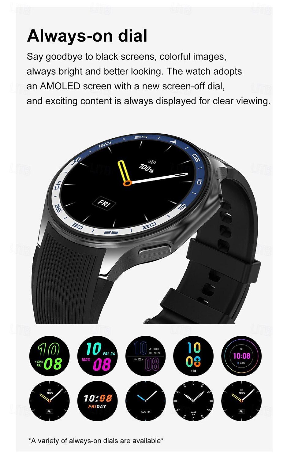 696 DTWatchX Montre intelligente 1.43 pouce Smartwatch Montre Connectée Bluetooth Podomètre Rappel d'Appel Moniteur de Sommeil Compatible avec Android iOS Femme Hommes Mode Mains-Libres Rappel de de 2025 ? $62.99 –P13