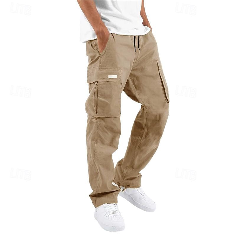 Herr Militärbyxor Cargo byxor Snörning Elastisk midja Flera fickor Slät Bärbar Utomhus Dagligen Camping och vandring Mode Klassisk Sjöblå Svart 2025 - $26.99 –P5
