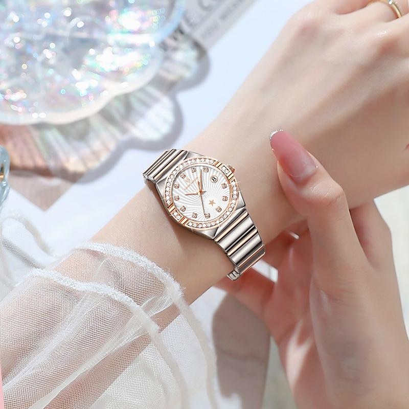 Novo Tendência da Moda com Pulseira de Aço Inoxidável Presente para o Dia das Mães para Relógio de Mulheres Textura Calendário Luminosa Marca Simples e Luxuosa Relógio de Quartzo Casual para Vida de 2026 por $29.99 –P6
