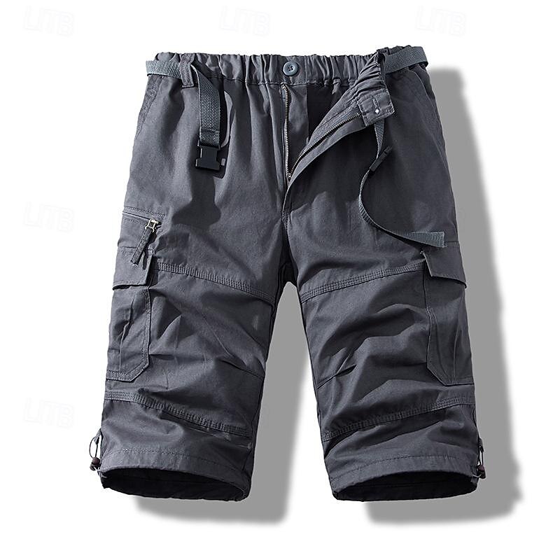 Per uomo Pantaloncini tattici Pantaloncini modello cargo Pantaloncini Bottoni A cordoncino Multi tasca Liscio Indossabile Lunghezza del ginocchio Esterno Giornaliero Campeggio e hiking Di tendenza del 2025 a $20.99 –P7