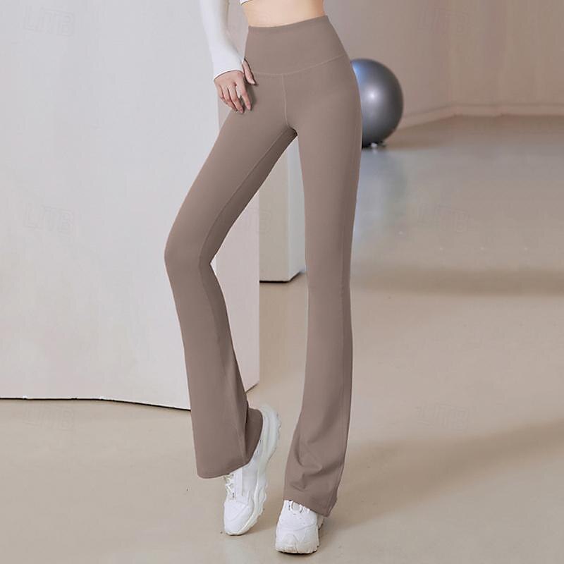 Dam Yogabyxor Utsvängda byxben Elastiskt midjeband Hög midja Yoga Gymträning Pilates Trikåer Mörkgrå Svart Blå sporter Sportkläder Elastisk Smal 2025 - $16.49 –P6