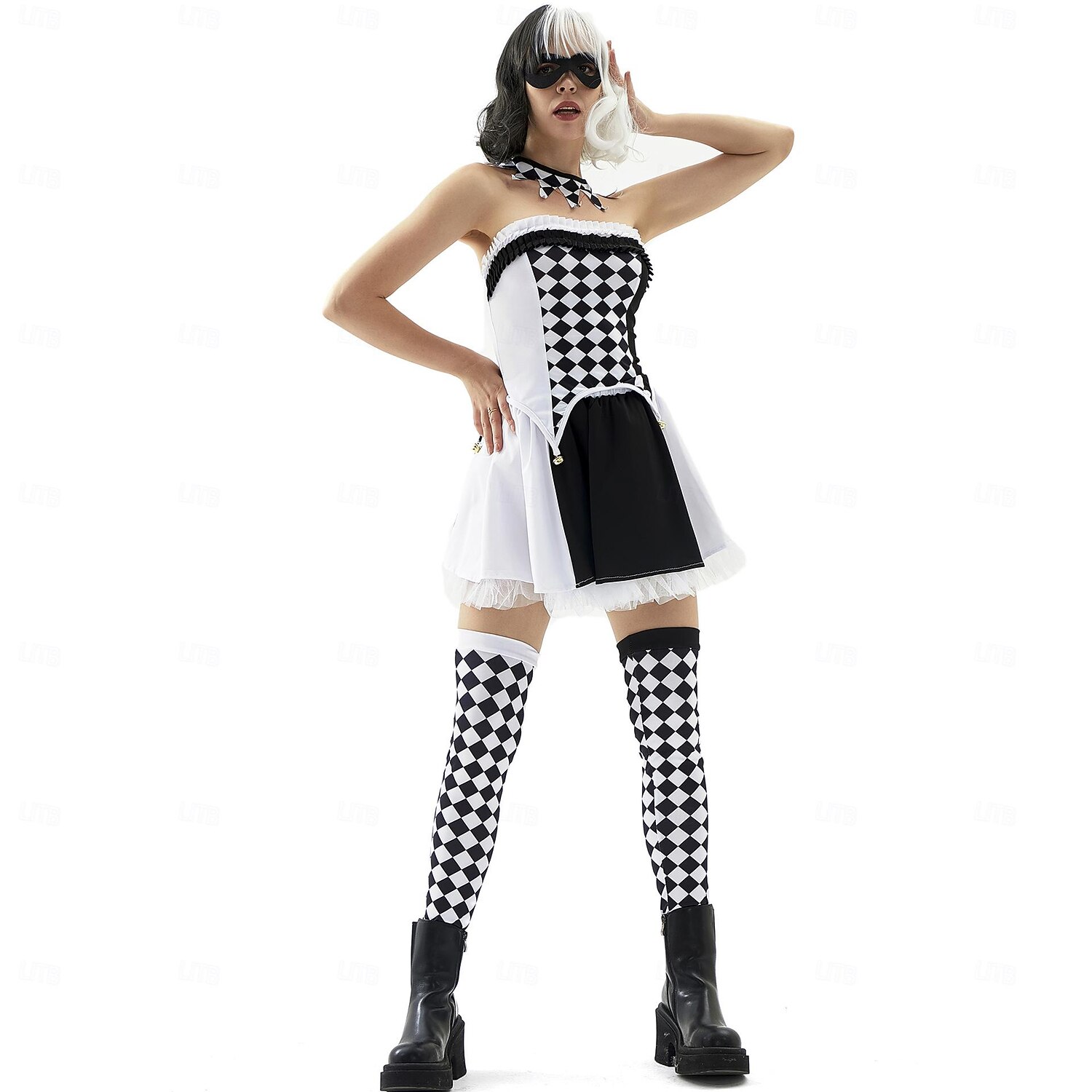 strapless open back dress Disney Cruella Adult Red Costume Dress