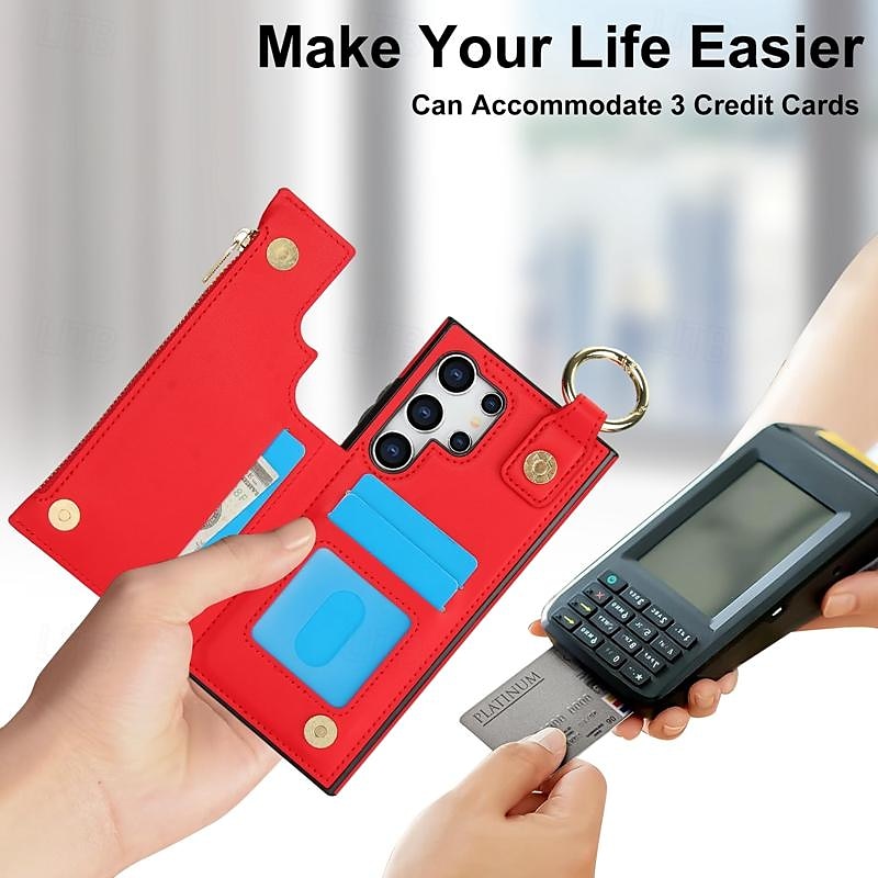 Phone Case For Samsung Galaxy S24 S23 S22 S21 Ultra Plus A55 A35 A25 A15 5G A14 A54 A73 A53 A33 A23 A13 A12 S25 Ultra Back Cover with Stand Holder Zipper Card Slot Retro PC PU Leather 2025 - $21.99 –P4