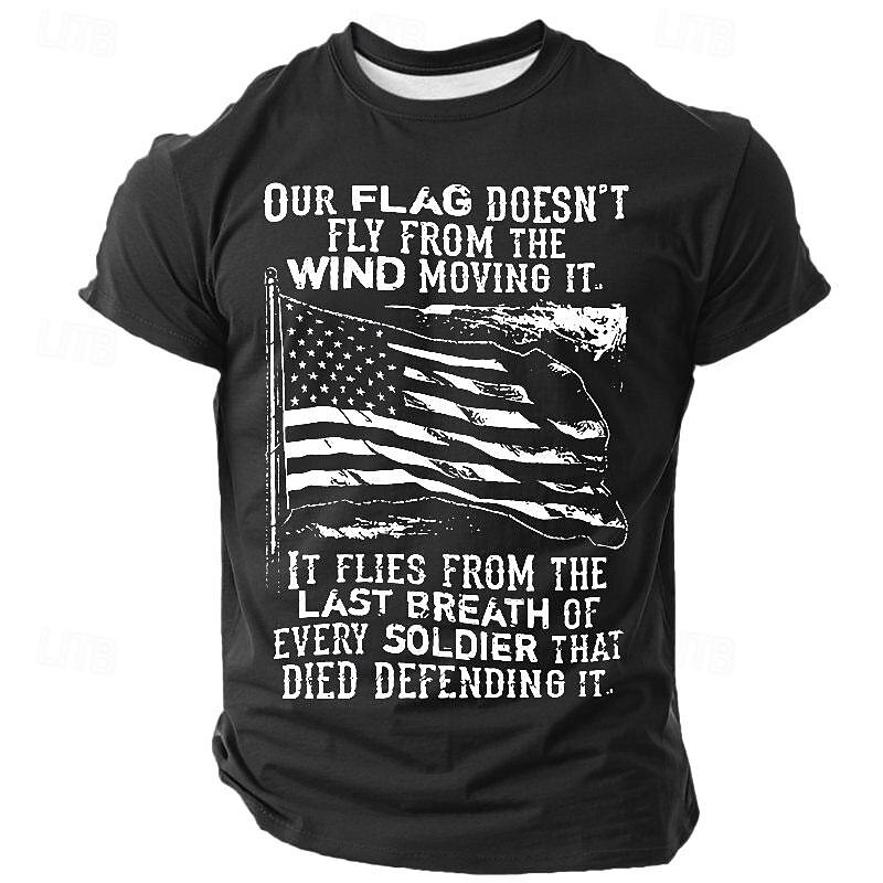 Veterans Day Men's Patriot Patriotic Veteran American US Flag Funny Slang T shirt Short Sleeve T shirt 3D Print Crew Neck Shirt Retro Vintage Casual Street Style Sports Outdoor Holiday Going out 2025 - $17.99 –P1