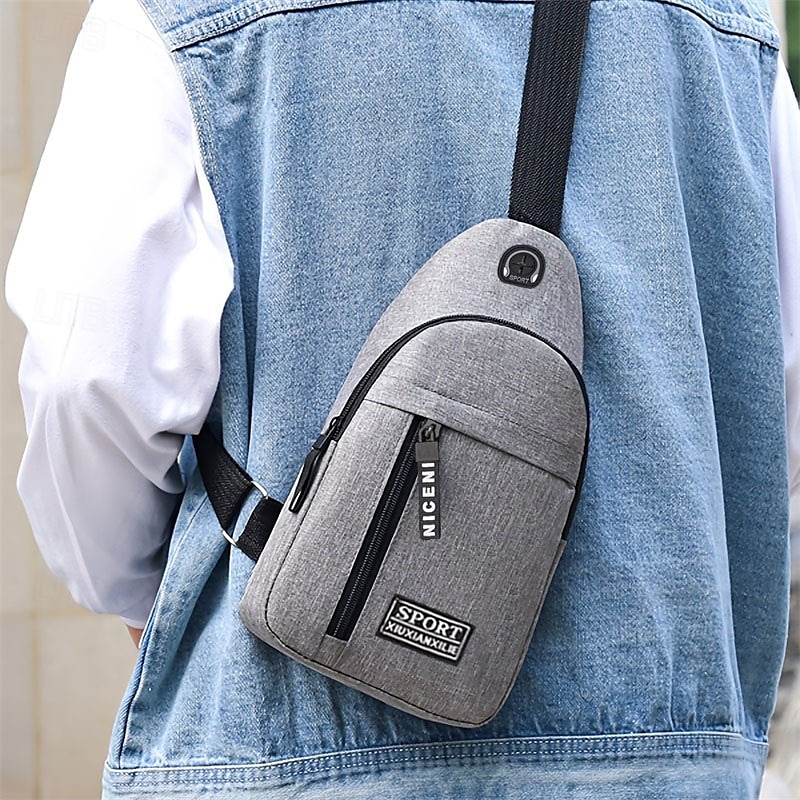Men's Crossbody Sling Bag with USB Charging Port - Large Capacity, Multi-Pocket Back to School Shoulder Bag 2025 - $11.99 –P2