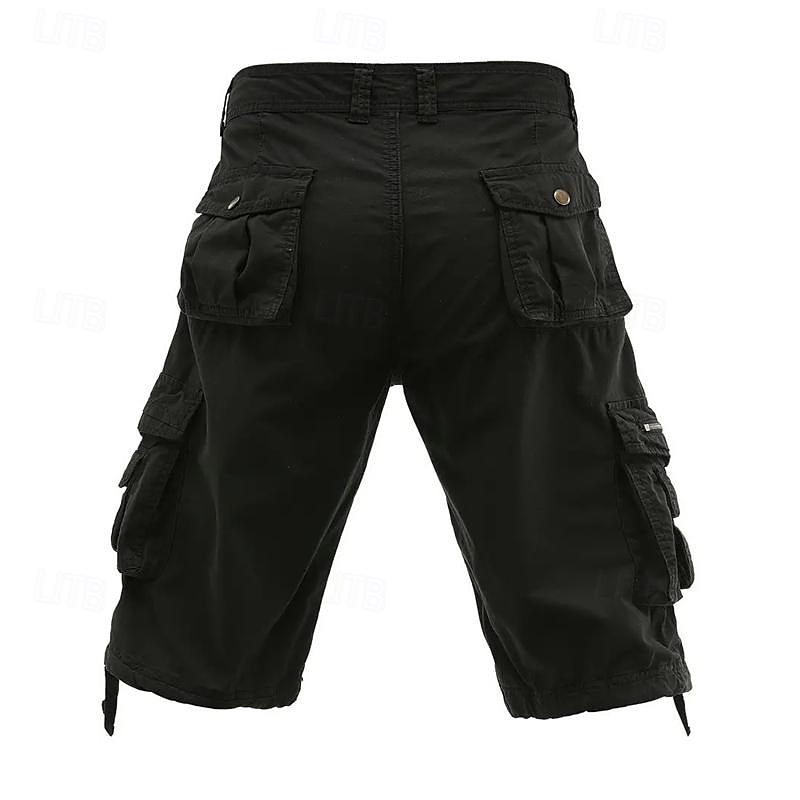 Homens Shorts táticos Capri Cargo Shorts Bermuda Cargo Calção Shorts de Trilha Botões Bolso multi Tecido Vestível Comprimento da panturrilha Ao ar livre Diário Acampar e Caminhar Moda Clássico Preto de 2025 por $31.99 –P12