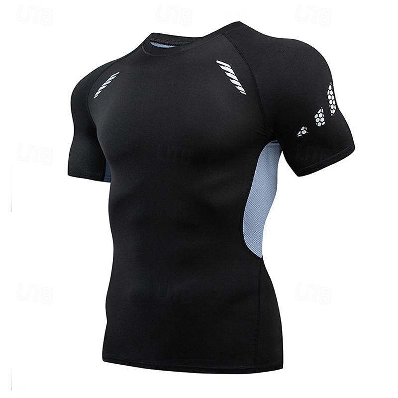 Hombre Bloque de color Camiseta Compresión Camisa atlética Camisa de gimnasia Camisa de fitness Verano Manga Corta Casual Ropa Deportiva Secado rápido Suave Transpirable Entrenamiento de gimnasio 2026 - $12.99 –P9