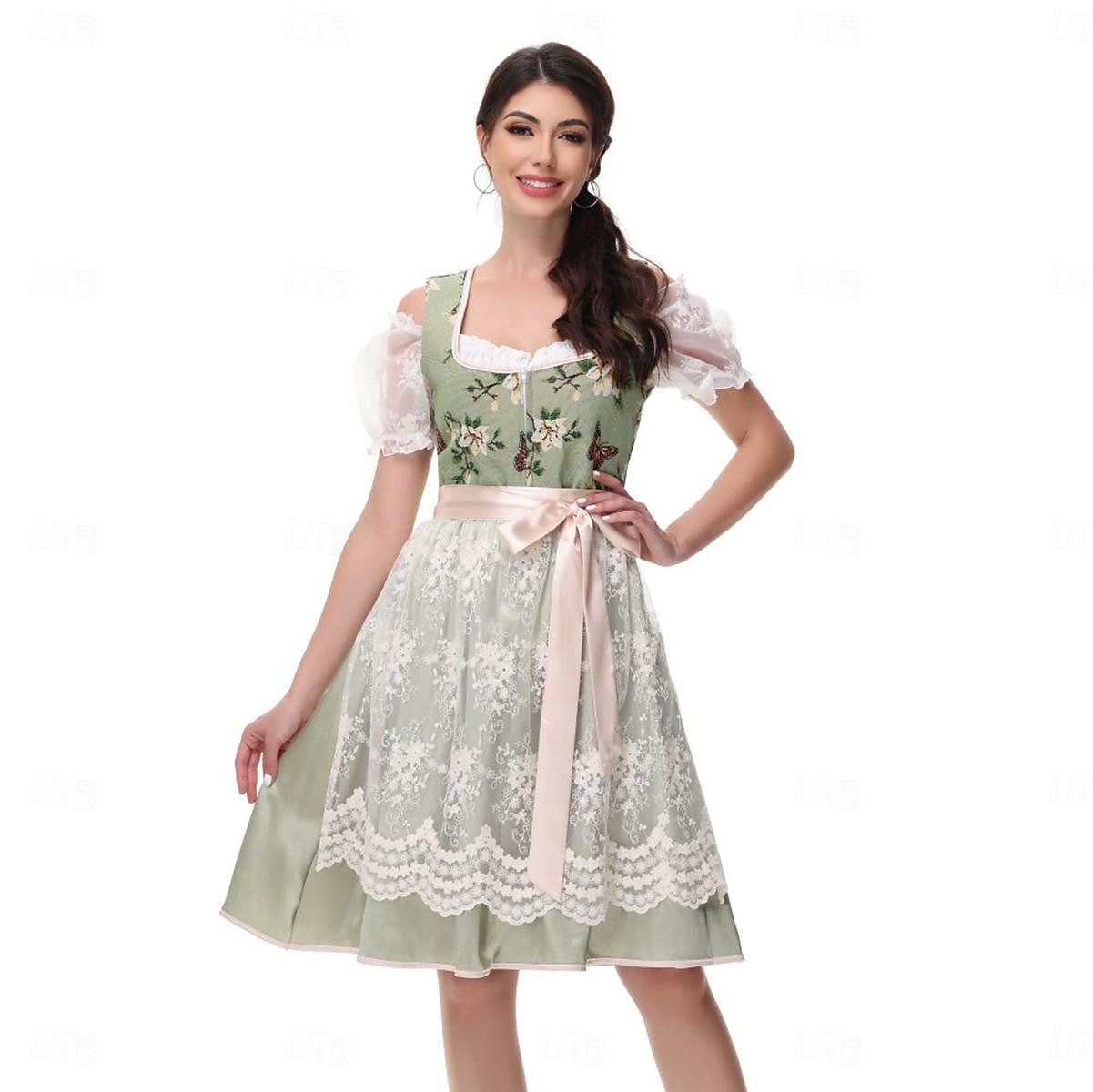 Női Karneváli Oktoberfest Sör Jelmez Dirndl Trachtenkleider Szobalány Német München Wiesn Hagyományos Stílusú Ruhával Oktoberfestre 2025 - $55.99 –P15