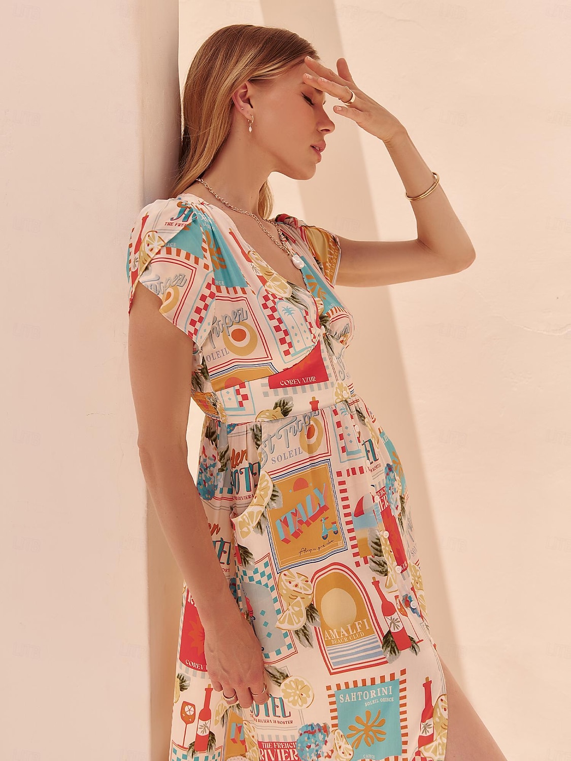 Tencel Puff Balloon Sleeve V Neck Maxi Dress 2025 - $82.99 -P6