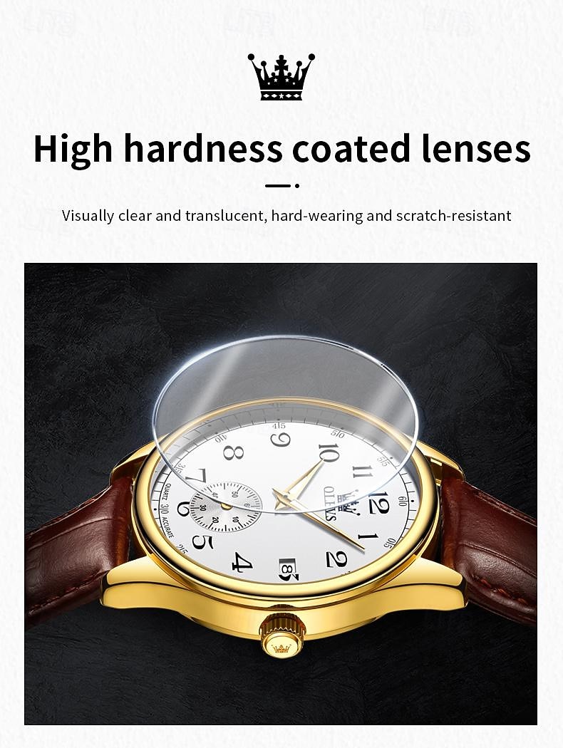 OLEVS Мужчины Кварцевые Минималистский Мода Наручные часы Светящийся Календарь ЗАЩИТА ОТ ВЛАГИ Украшение Кожа Часы 2026 - $28.99 –P10