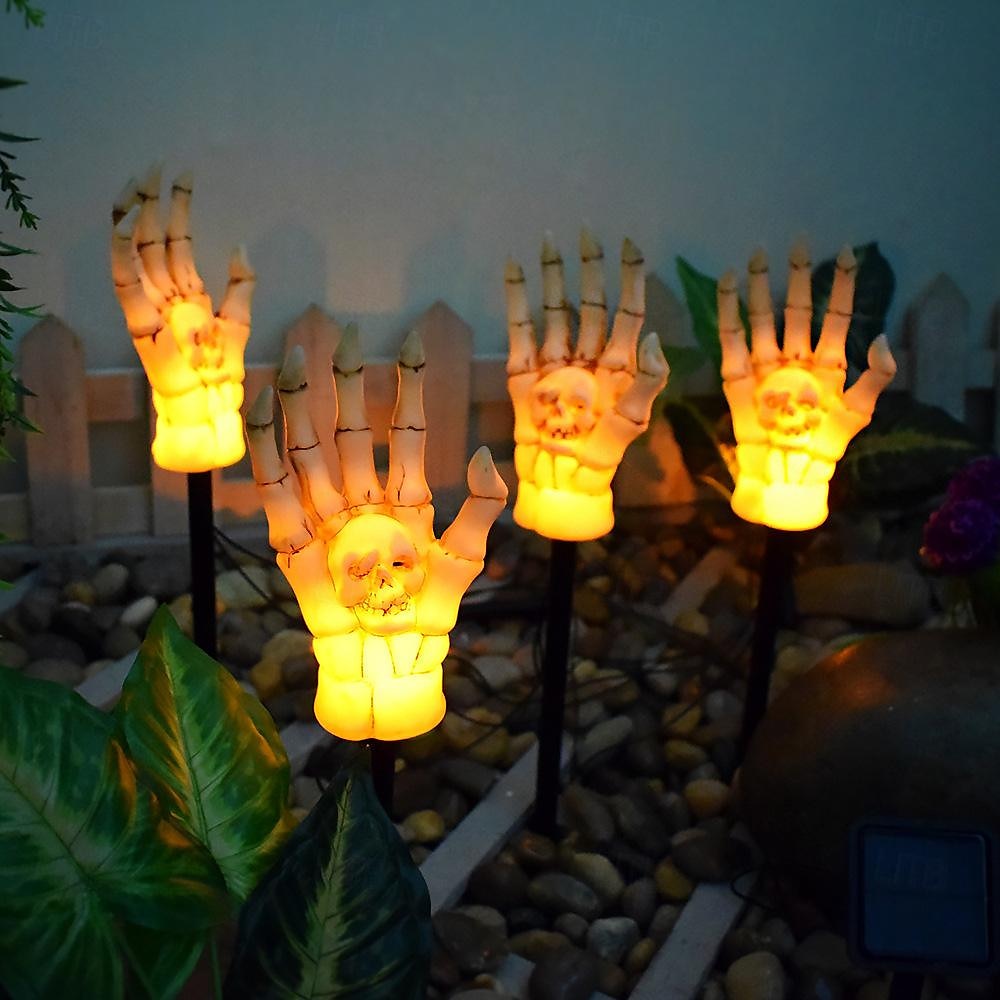 4-in-1 buitenzonnesimulatie schedelpalm-invoeglicht binnenplaats tuinpad feest horror en vreemd decoratief licht landschapslicht 2025 - $23.99 –P8