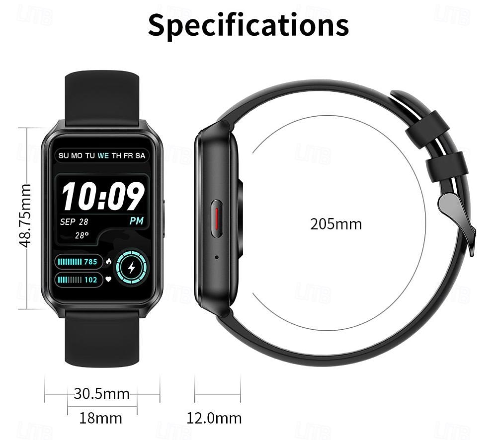 2025年 696 H37 スマートウォッチ 1.57 インチ スマートブレスレット ブルートゥース 歩数計 着信通知 睡眠サイクル計測器 と互換性があります Android iOS 女性 ハンドフリーコール メッセージ受信通知 IP 67 30mmウォッチケース  コレクション – $38.99 –P16