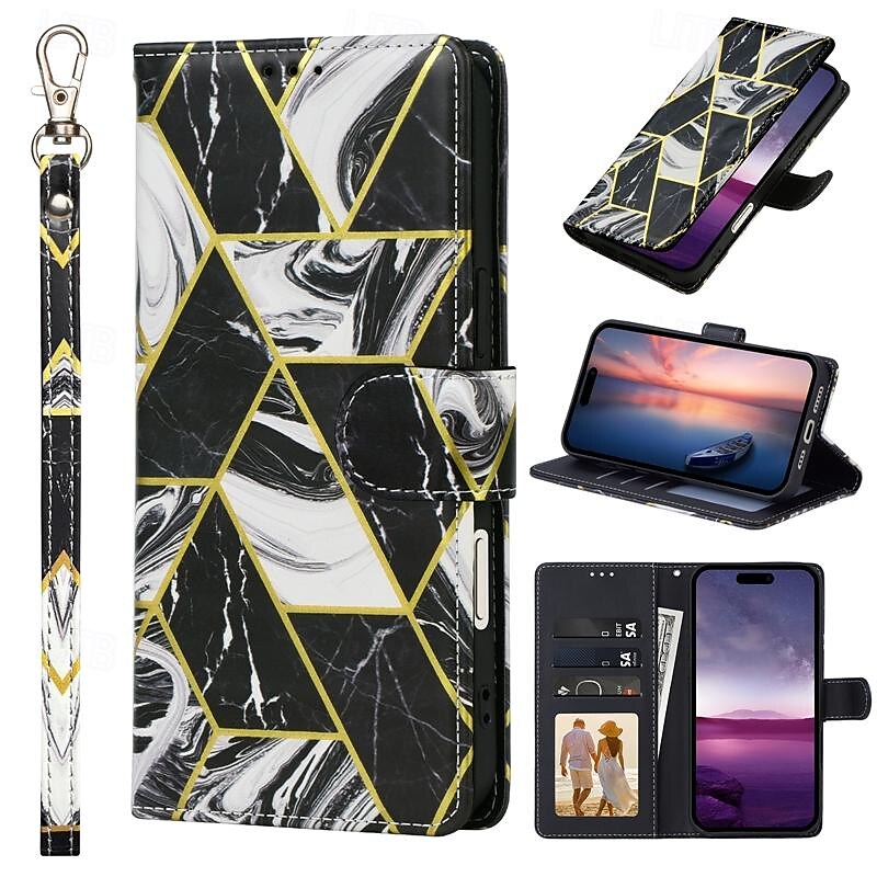 Phone Case For iPhone 16 iPhone 15 Pro Max Plus iPhone 14 13 12 11 Pro Max Plus Mini SE Wallet Case with Stand Holder Magnetic with Wrist Strap TPU PU Leather 2025 - $19.99 –P1