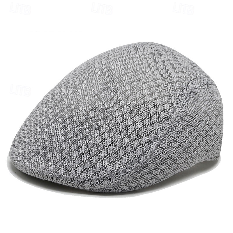Miesten Matala lippis Baskeri Ascot hattu Newsboy-hattu Musta Vaalean harmaa Polyesteri Silmukka Muoti Vapaa-aika Englantilainen Katu Päivittäin Tavallinen Säädettävä Hengittävä 2025 - $6.49 –P3