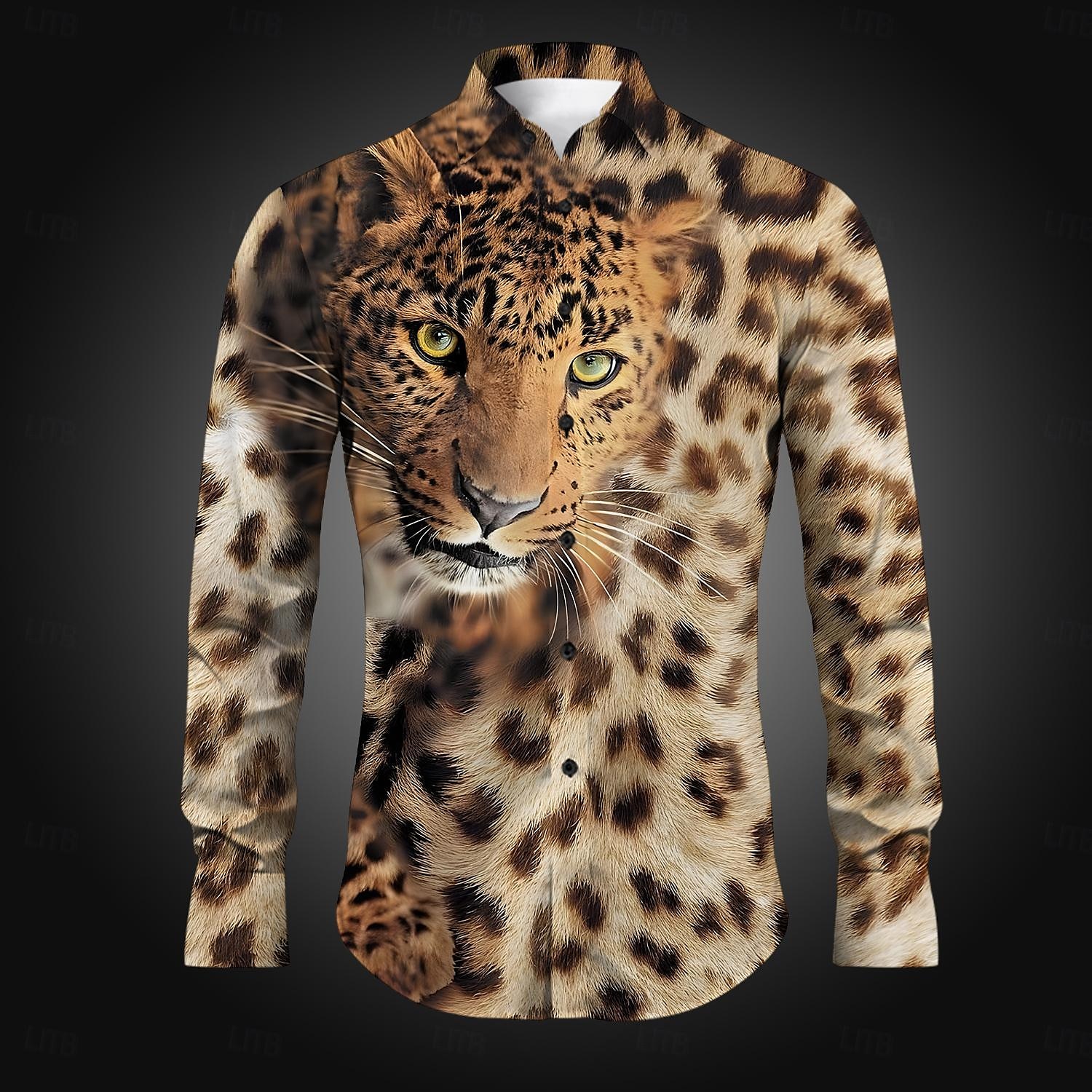 Leopard Homme Shirt Chemise Leopard Homme Chemises Boutonnées Chemise Léopard Homme ...
