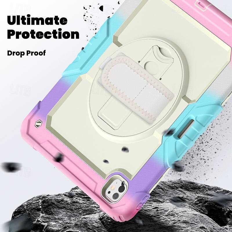 Tablet Case Cover For Apple iPad Air 11"(2024) iPad Air 13"(2024) iPad Pro 11"(2024) iPad Pro 13"(2024) Portable Handle Pencil Holder Camouflage Armor PC Silicone 2025 - $34.99 –P4
