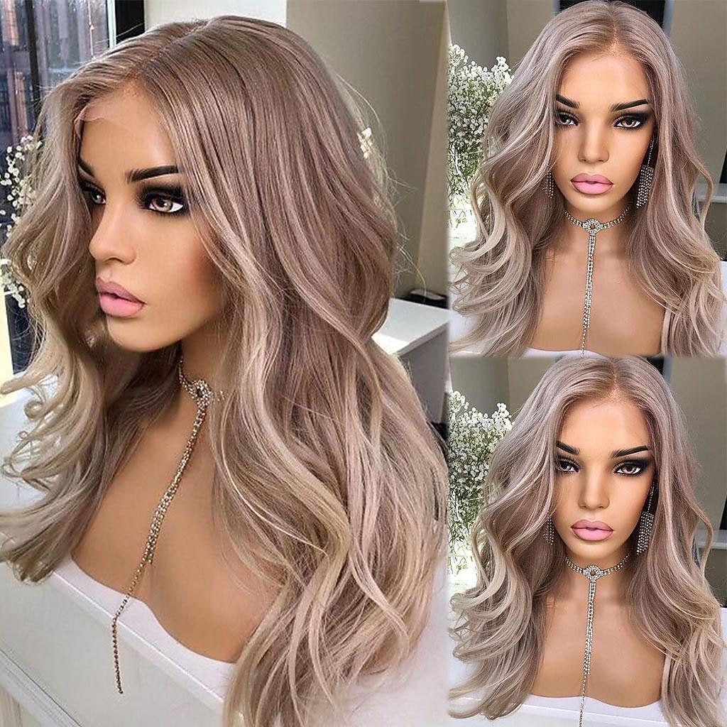 Remy Human Hair 13x4 Lace Front Wig Free Part Peruvian Hair Wavy Multi-color Wig 130% 150% Density with Baby Hair Ombre Hair Highlighted / Balayage Hair 100% Virgin Glueless For Women Long Human Hair 2026 - $213.49 –P4