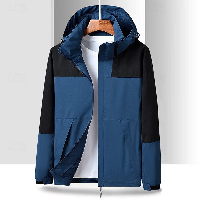 Per uomo Giacca Softshell Giubbino da escursione All'aperto Color Block Antivento Resistente all'acqua Felpa con cappuccio Giacca a vento Campeggio / Escursionismo / Speleologia Viaggi Nero Bianco del 2025 a $36.99 –P5