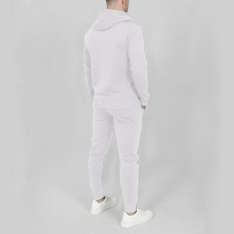 Men's Tracksuit Jogging Suit 2 Piece Full Zip Casual Fall Long Sleeve Breathable Soft Fitness Gym Workout Running Sportswear Activewear Color Block Dark Grey Black White 2025 - $27.99 –P11