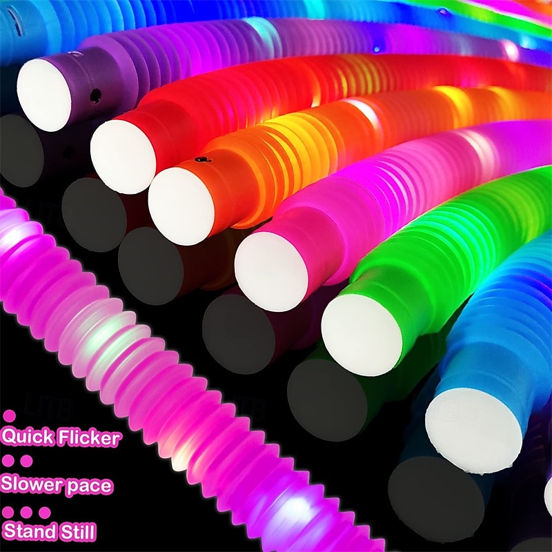 tubi pop luminosi per bambini bastoncini luminosi bomboniere per bambini braccialetti elastici con led al neon collane accessori per bambini campo da viaggio campeggio giocattoli divertenti regali per del 2025 a $34.99 –P5