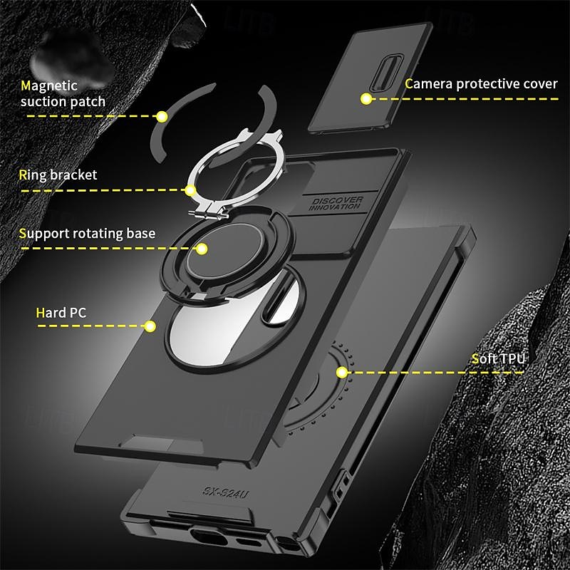 Phone Case For S24 S23 S22 S21 Ultra Plus A14 A54 A13 S20 FE Back Cover Ring Holder Shockproof PC 2025 - $14.99 –P9