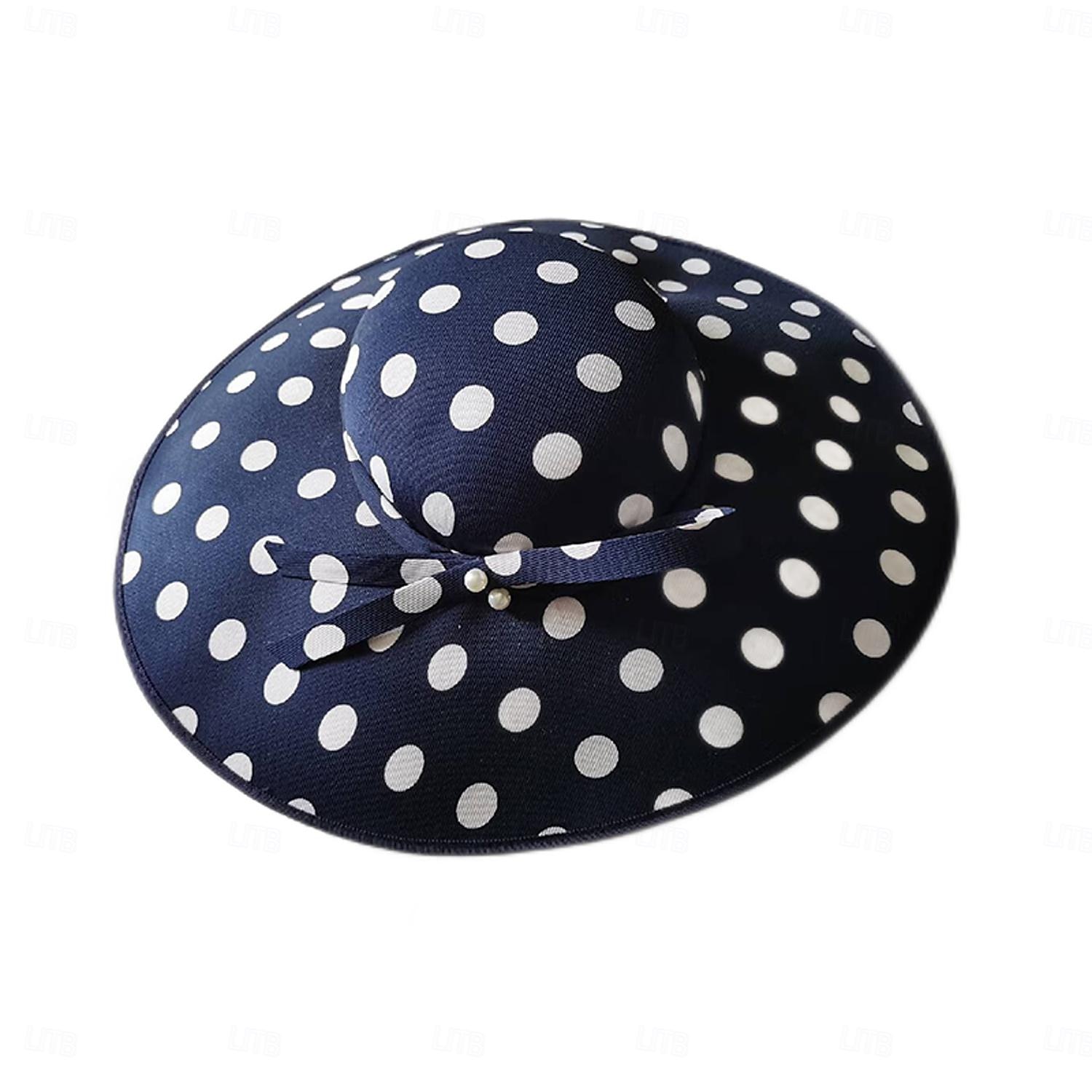 kalapok fiber bowler / cloche sapka napkalap cilinder esküvői tea party elegáns aranyos masnival pöttyös fejfedő 2025 - $30.99 –P12