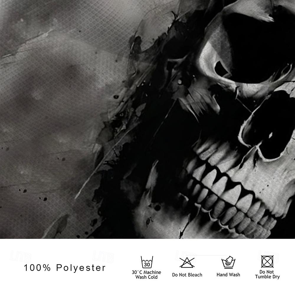 Men's Skull Polo Shirts Golf Shirt Long Sleeve Polo Shirts Collared Shirts Horror Streetwear Festival Wear Party Outfits Buttons 3D Print Fall & Winter Black 2025 - $23.99 –P3