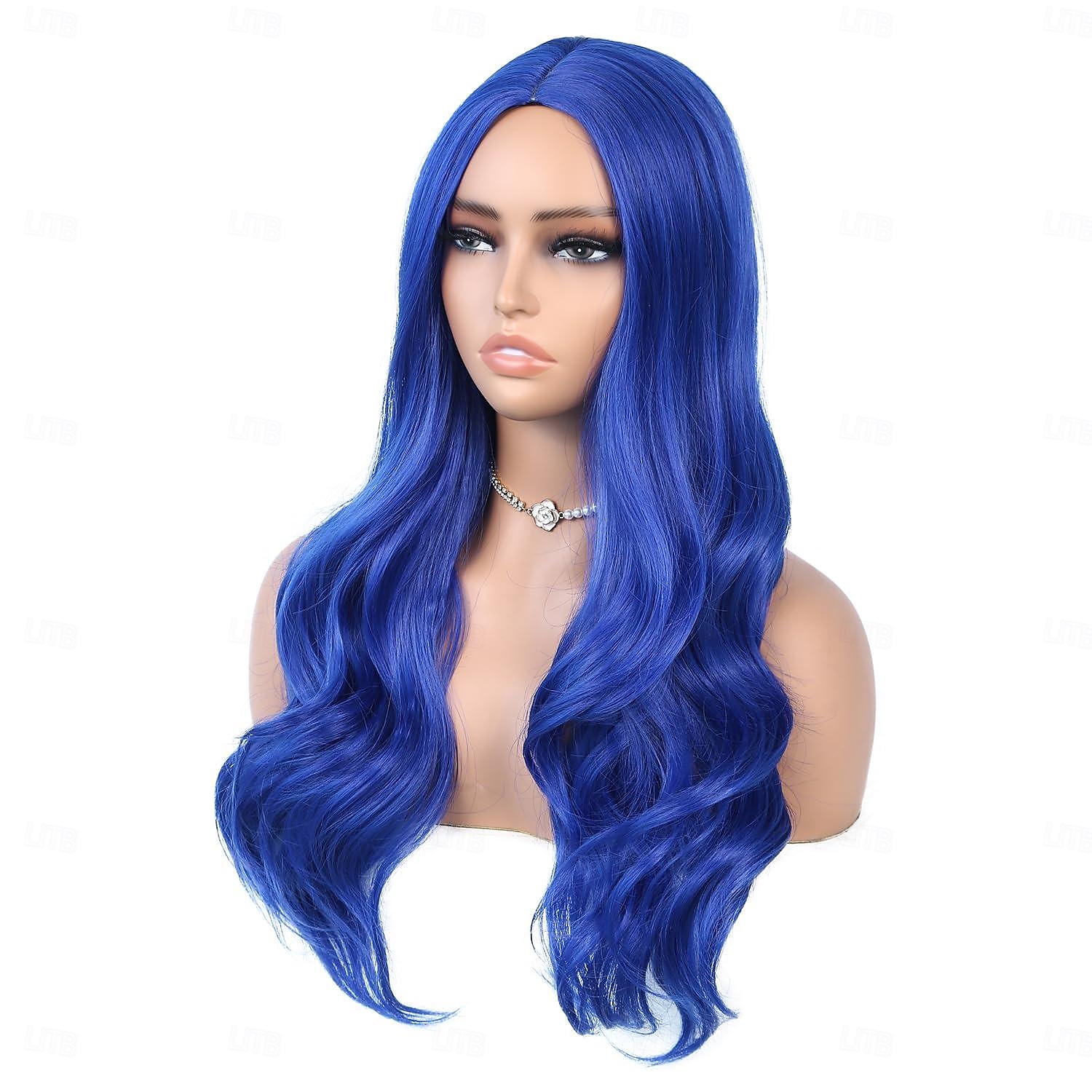 Perruques longues ondulées longue perruque bouclée pour femmes partie centrale look naturel cheveux synthétiques Halloween cosplay soirée de 2025 ? $18.99 –P9