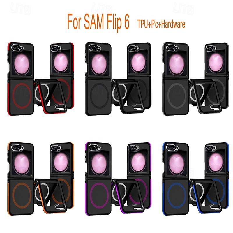 телефон Кейс для Назначение SSamsung Galaxy Z-флип 7 Z-флип 6 Z Flip 5 Кейс на заднюю панель Поддержка беспроводной зарядки Не желтеет Защита от удара Ретро ТПУ 2025 - $21.99 –P1