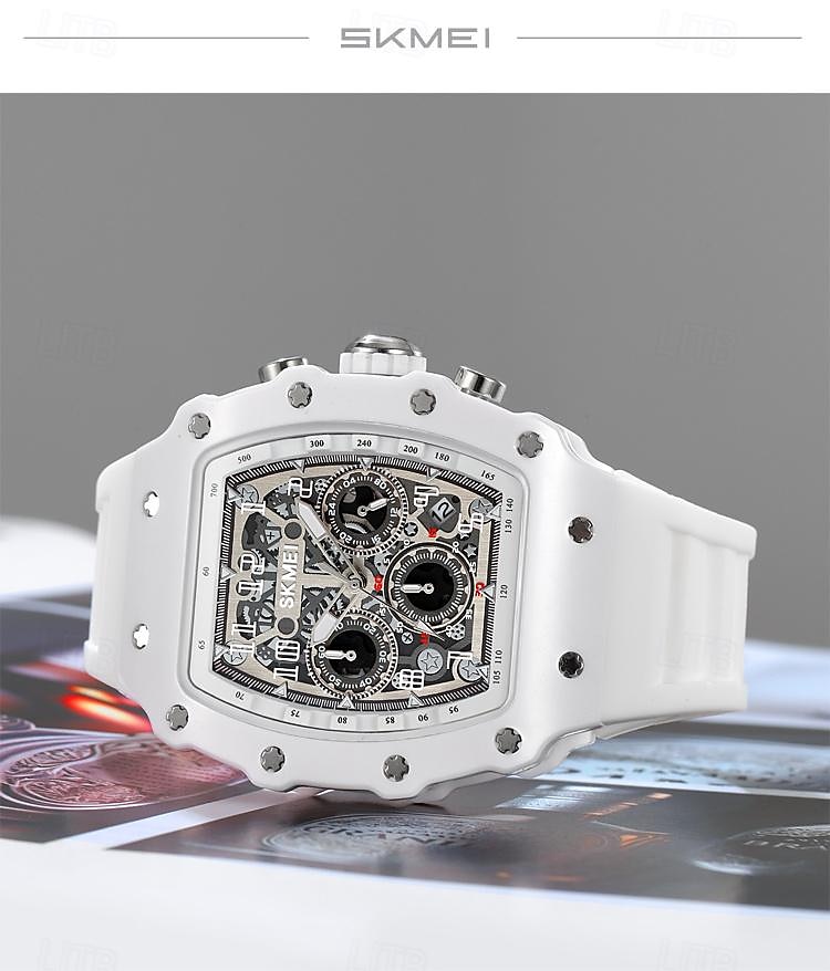 SKMEI Men Quartz Watch Outdoor Fashion Casual Wristwatch Stopwatch Countdown Calendar Waterproof Silicone Gel Watch 2026 - $42.99 –P15