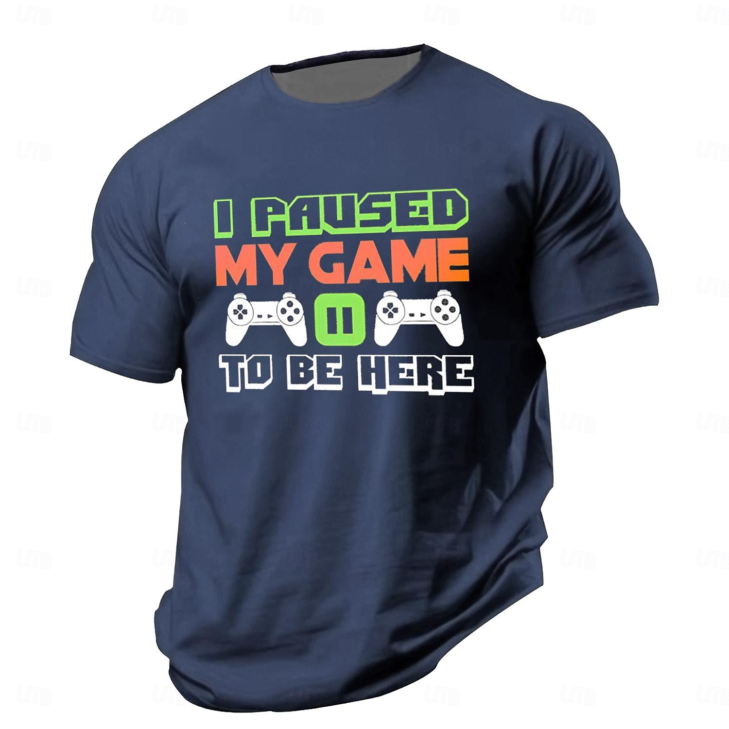 Herre Spill Morsom Gamepad T skjorte Kortermet T skjorte 3D-utskrift Crew-hals Skjorte Årgang Kul Fest Ferie Heather Grey Svart Rød Sommer Vår Klær S M L XL XXL XXXL 2025 - $15.99 –P1