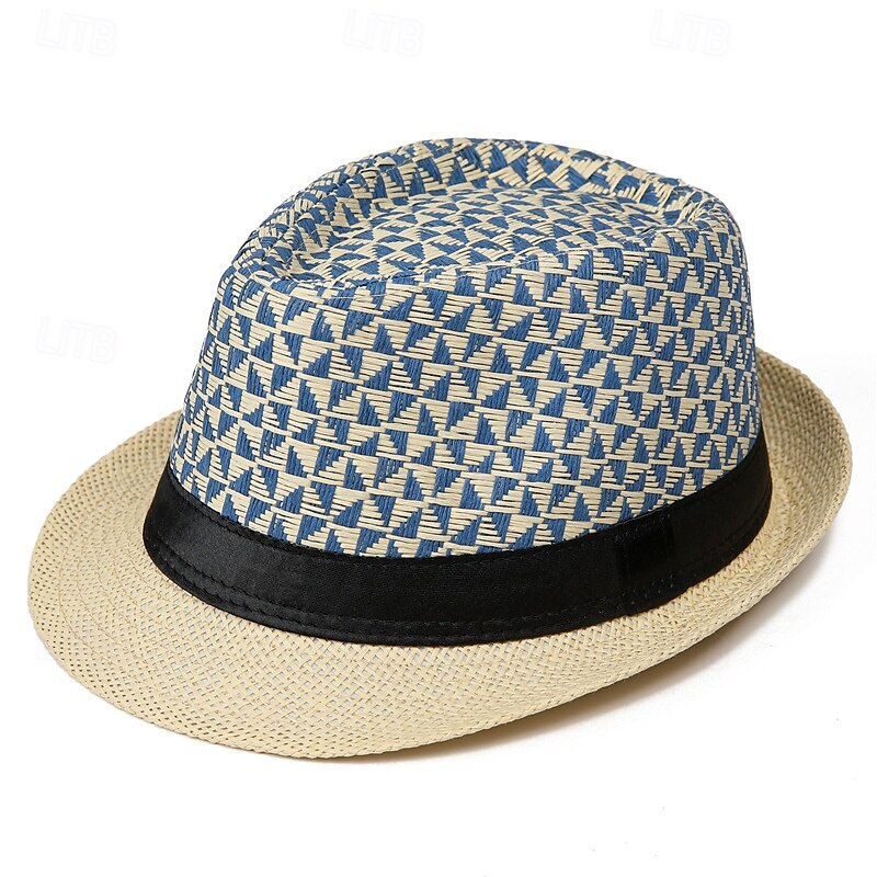 Herre Kentucky Derby Hat Solhatt Bowlerhatt Svart Kakifarget Lakris Mote Fritid Gate Daglig Fargeblokk Geometrisk Solkrem Pustende 2025 - $7.99 –P8