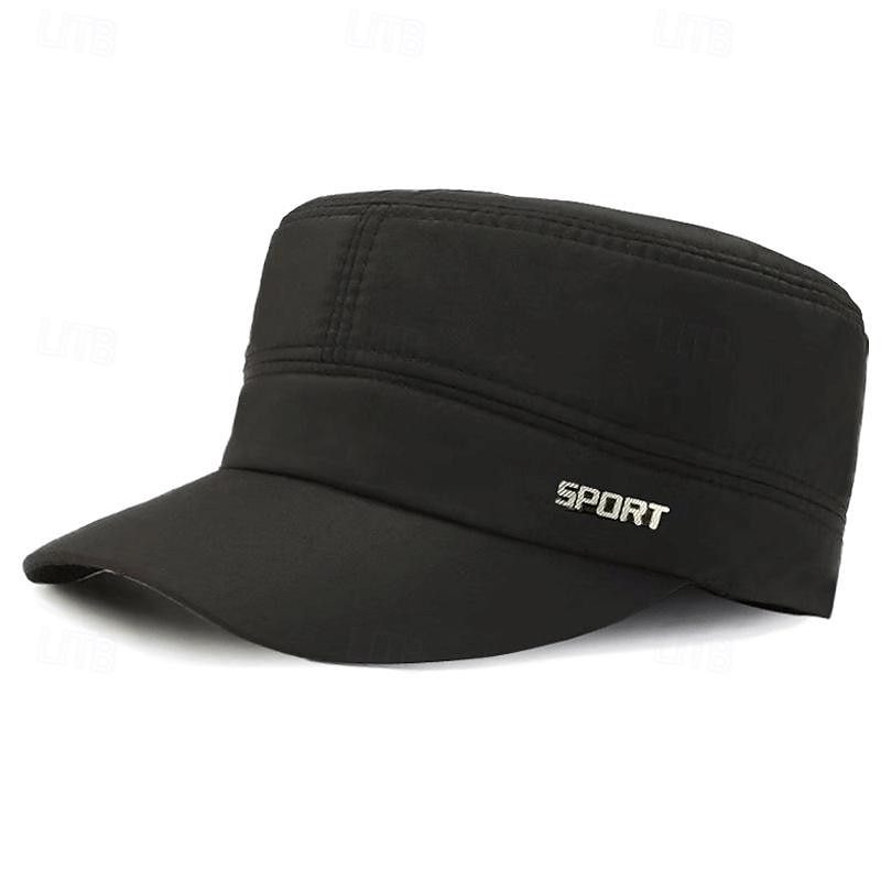 Herren Schiebermütze Sonnenhut Kappe Schwarz Marineblau Polyester Modisch Brautkleider schlicht Strasse Täglich Buchstabe Einstellbar Sonnenschutz Atmungsaktiv 2025 - $2.99 –P1