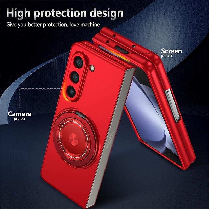 Phone Case For Samsung Galaxy Z Fold 7 Z Fold 6 Z Fold 5 Magnetic Adsorption with Stand Holder Support Wireless Charging Shockproof PC 2025 - $20.99 –P7