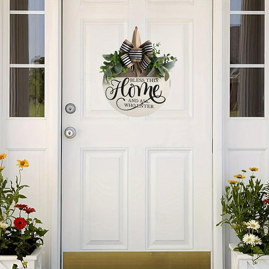 1pc Crafting 12 Inches Welcome Sigh For Front Door Big Wooden Wreath Welcome Wreath Farmhouse Front Door Decoration Housewarming Gift for Home Outdoor Indoor 2025 - $13.99 –P7