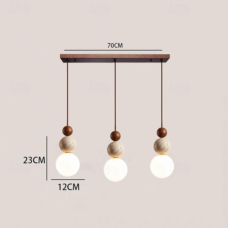 Lampe suspendue LED blanc chaud 11/50/70 cm 1/2/3 lumières créatives en pierre et bois mini lustre industriel suspendu en verre g9 lampe suspendue pour îlot de cuisine salle à manger chambre 85-265 V de 2025 ? $126.99 –P3