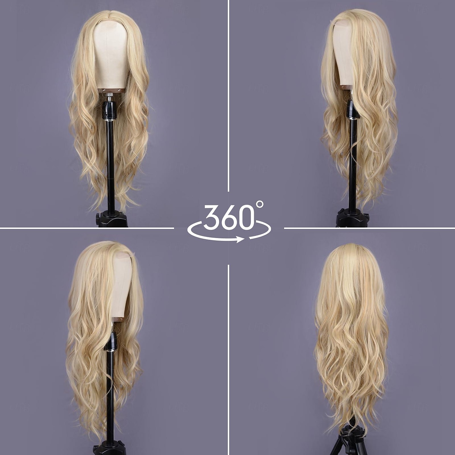Mixed Blonde Long Wave Wig for Women -26inch Middle Part Long Curly Wig Heat Resistant Synthetic Hair Looking Natural, Fiber Wig for Daily Party Use Halloween Wigs 2026 - $24.99 –P8