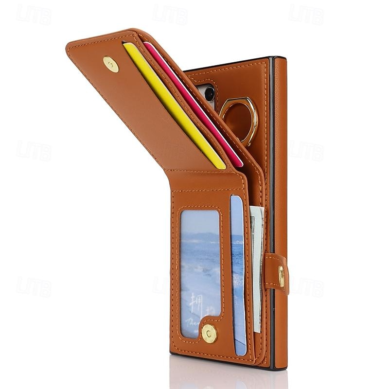 telefon Carcasă Pro Samsung Galaxy S24 Ultra Plus S23 Ultra Plus S22 Plus Ultra A55 A35 A25 A15 5G A14 A54 A53 S25 Ultra Pouzdro na peněženku se stojánkem Držák na prsteny Slot pro kartu Retro TPU PU 2025 - $19.99 –P4