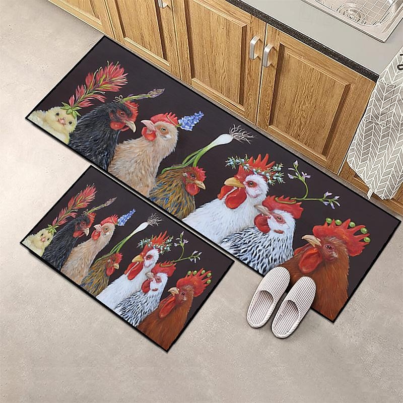 farma kuře kobereček kuchyňská podložka protiskluzová olejivzdorná podložka do obývacího pokoje koberec vnitřní venkovní podložka ložnice výzdoba koupelna podložka vchod kobereček podložka pod dveře 2025 - $15.99 –P15