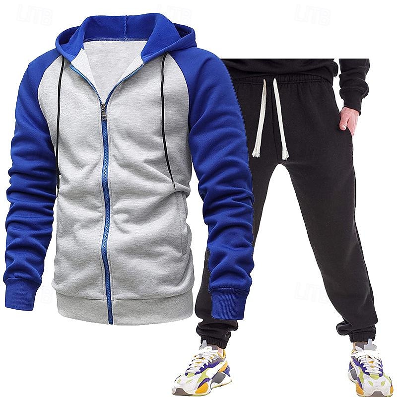 Hombre Tracksuit Vestimenta para correr Correa Bolsillo Bloque de color Chaqueta y Pantalones de Chándal Conjunto de ropa deportiva Otoño Invierno Gris oscuro Negro Entrenamiento de gimnasio Correr 2026 - $34.99 –P6