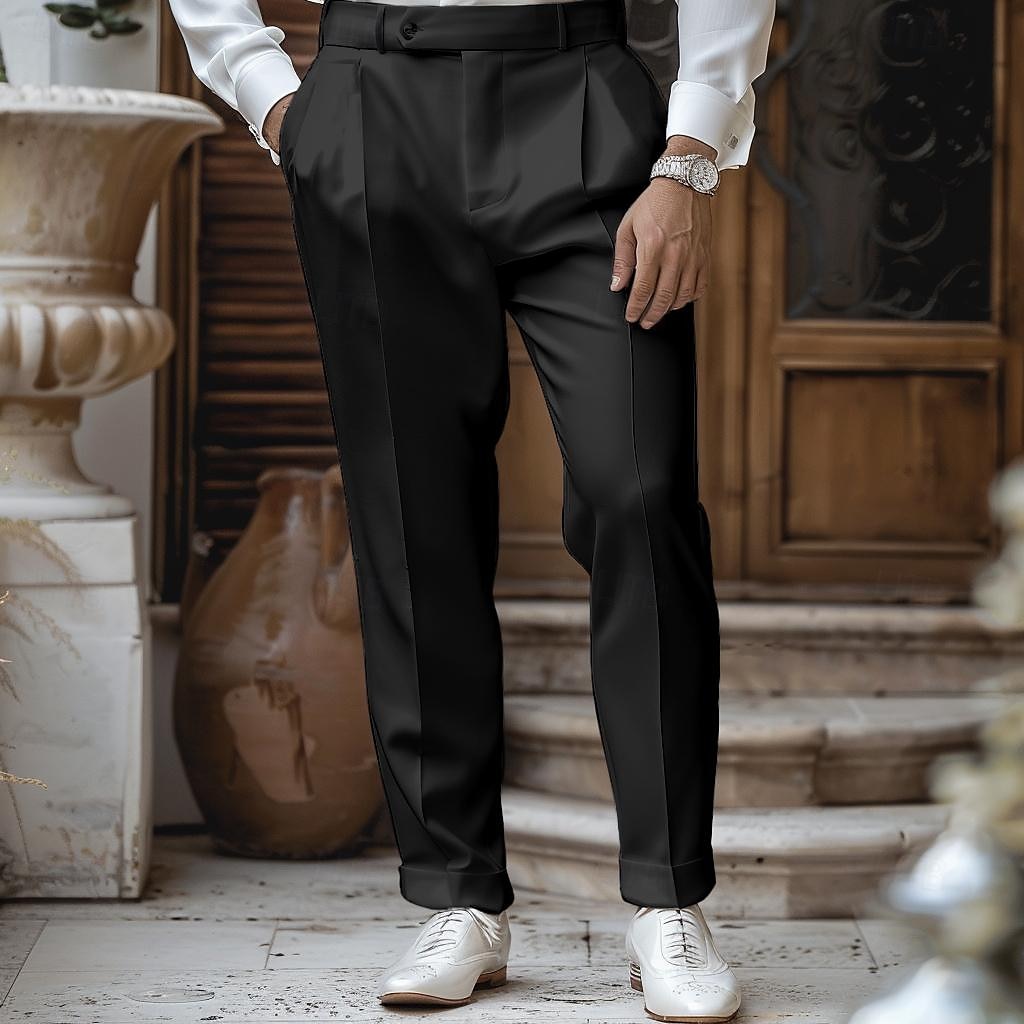 Per uomo Pantaloni Pantaloni Eleganti Pantaloni casual Pantaloni da Abito Tasca Frontale Gamba Dritta Semplice Comodità Traspirante Lunghezza intera Matrimonio All'aperto Feste Elegante Moda Nero del 2026 a $29.99 –P9
