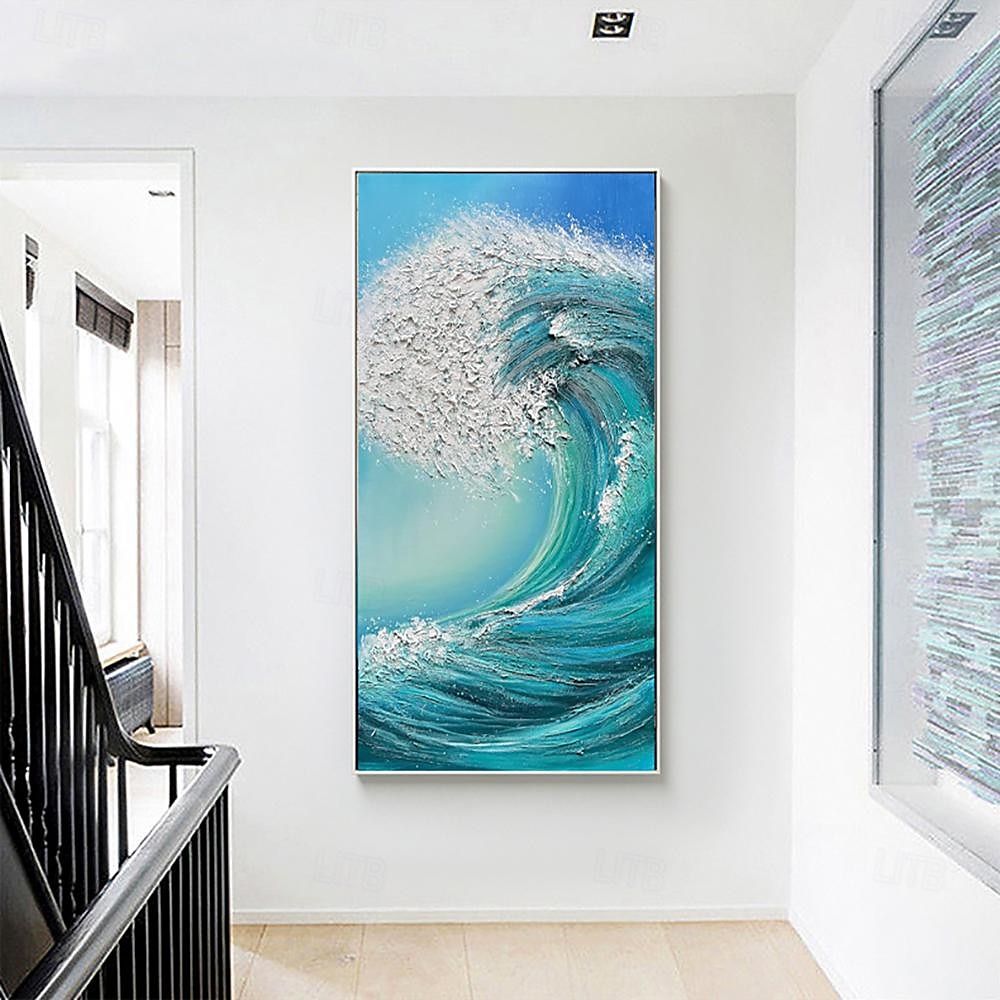 Handmade Oil Painting Canvas Wall Art Decoration Modern Abstract Texture Sea Wave Landscape for Home Decor Rolled Frameless Unstretched Painting 2025 - $58.99 –P3