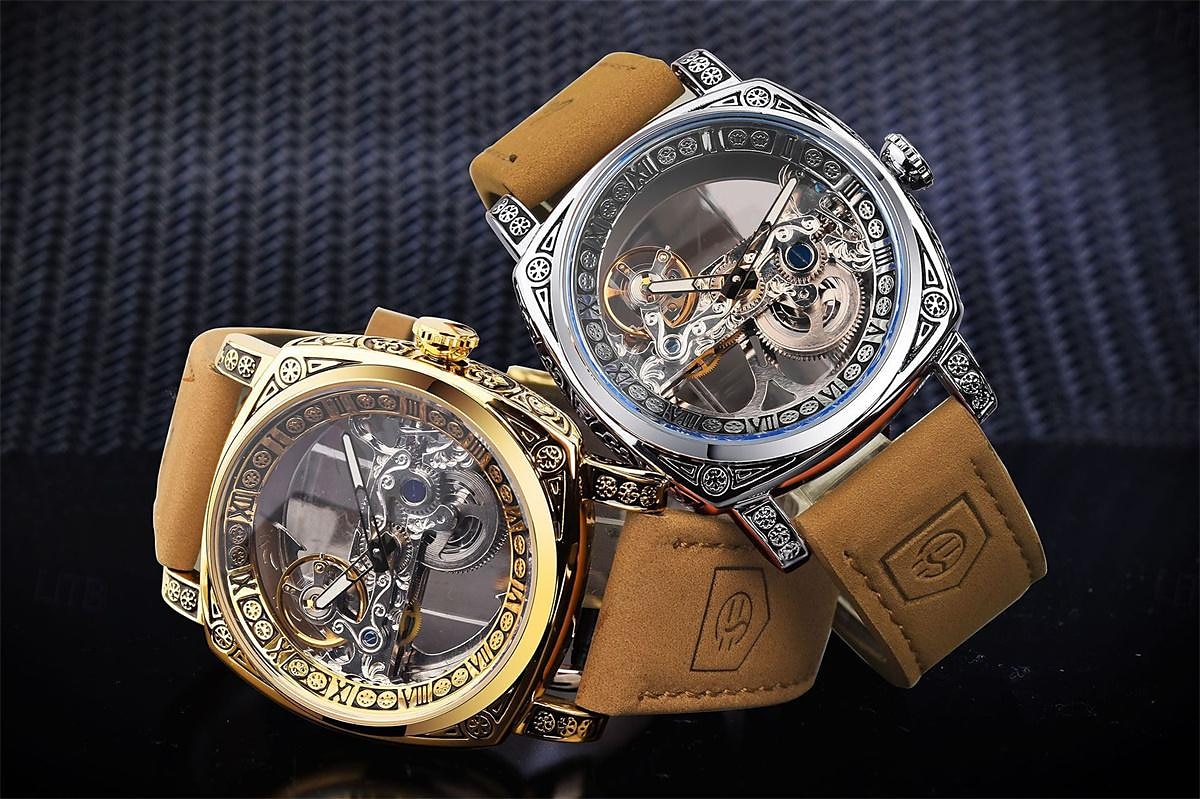 Montre mécanique FORSINING pour homme mode décontractée automatique à remontage automatique phase de lune lumineuse étanche en acier de 2025 ? $79.99 –P2