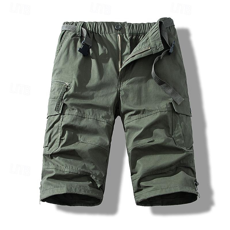 Per uomo Pantaloncini tattici Pantaloncini modello cargo Pantaloncini Bottoni A cordoncino Multi tasca Liscio Indossabile Lunghezza del ginocchio Esterno Giornaliero Campeggio e hiking Di tendenza del 2025 a $20.99 –P5