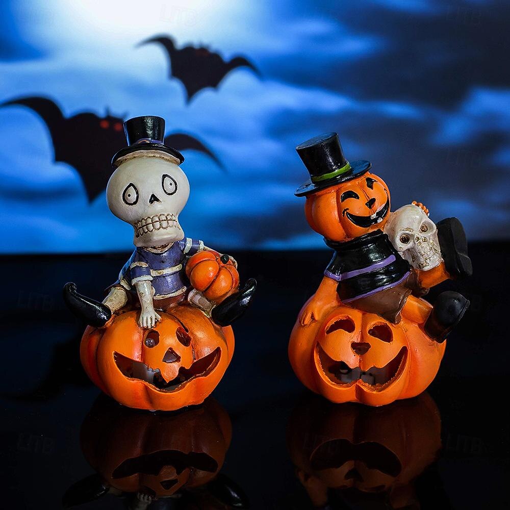 קישוטי ליל כל הקדושים led שלד דלעת אור, ג'ק o lantern גולגולת קישוט צבעוני נוצץ דלעת עששיות קישוט יצירתי זוהר פסטיבל רפאים אביזרי קישוט מסיבת 1 pc 2025 - $12.99 –P6