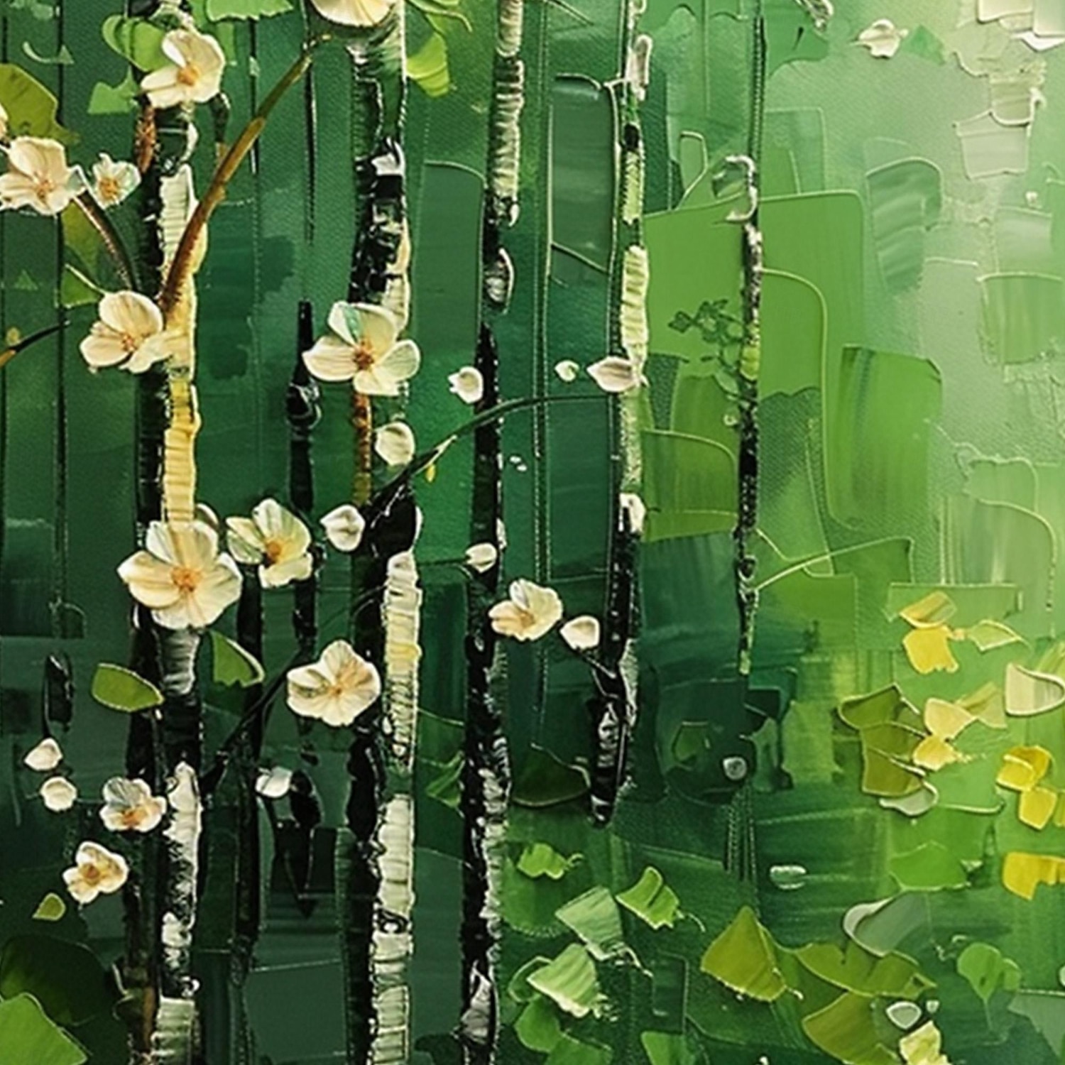 handgemachtes Original Ölgemälde „Grüner Wald“ auf Leinwand, abstrakter Baum, Landschaftsgestaltung, Wanddekoration, Wohnzimmer, Wohndekor mit Keilrahmen/ohne Innenrahmen 2025 - $147.99 –P6