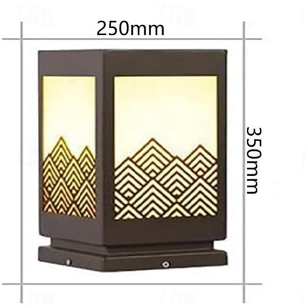 LED Outdoor Wall Lights Warm White 15/25cm Chinese Style Square Stainless Steel Column Head Light IP54 Outdoor Waterproof Garden Light Imitation Marble Lampshade Post Light LED Lawn Light Night Security Lighting 2026 - $217.49 –P1