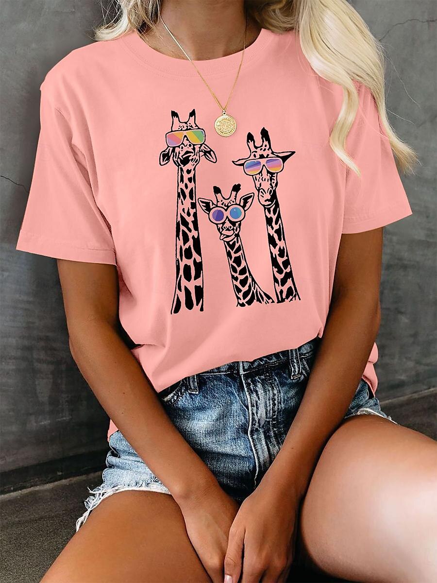 Women's T shirt Tee 100% Cotton Daily Casual Short Sleeve Pink Summer 2025 - $34.99 –P1