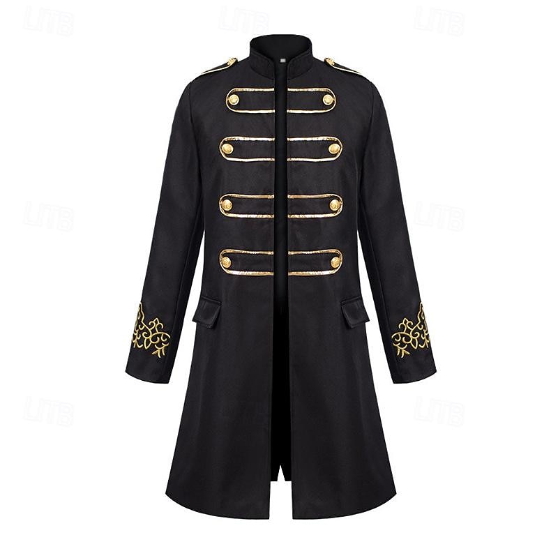 וינטאג' גותיות ימי הביניים מעיל נשף מסכות בגדי שטח נסיך דוקטור מגפה אָצִיל צבע אחיד תחפושות בגדי ריקוד גברים פיראט מלכותי סטימפאנק האלווין (ליל כל הקדושים) קרנבל נשף מסכות מפלגה מבוגרים מעיל 2026 - $35.99 –P5