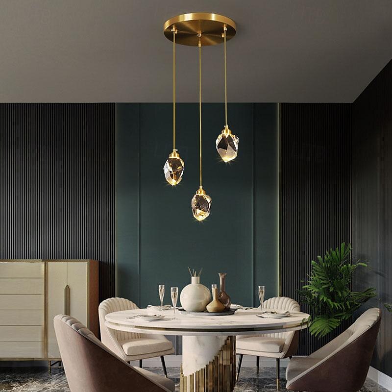 LED Pendant Light Dimmable  1/3/5/7/10/15-Light Nordic Glass Ball Home Decor Modern Crystal Chandelier Simple Home Decoration Chandelier Dining Room Bar Counter 85-265V ONLY DIMMABLE WITH REMOTE CONTROL 2025 - $67.99 –P15